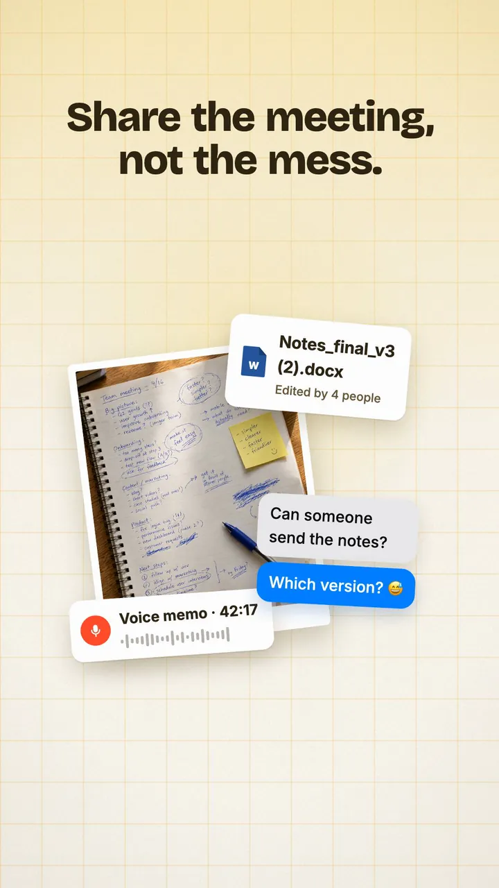 Share a meeting as a web page or PDF